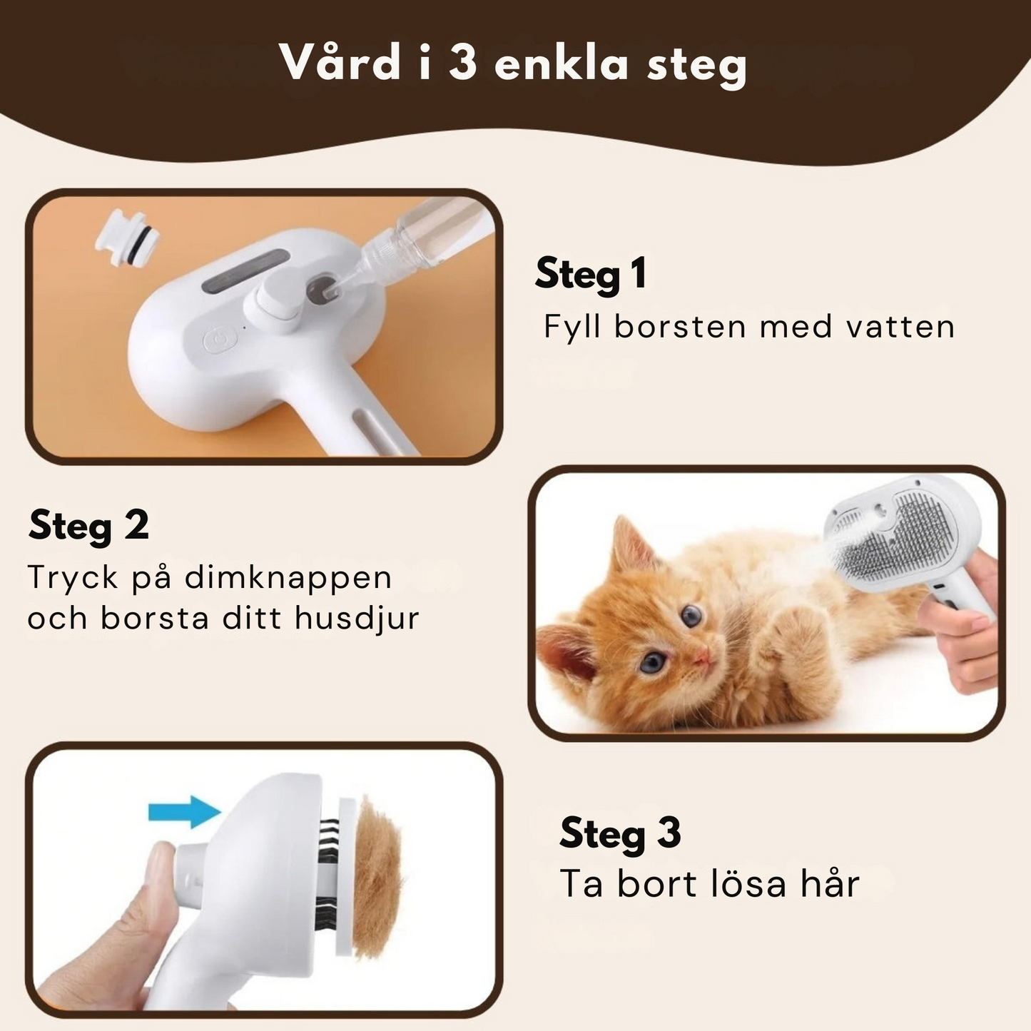 PälsLugn™ – Professionell pälsvårdsborste för husdjur